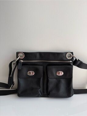 Danier Black Genuine Leather Village Crossbody Bag
